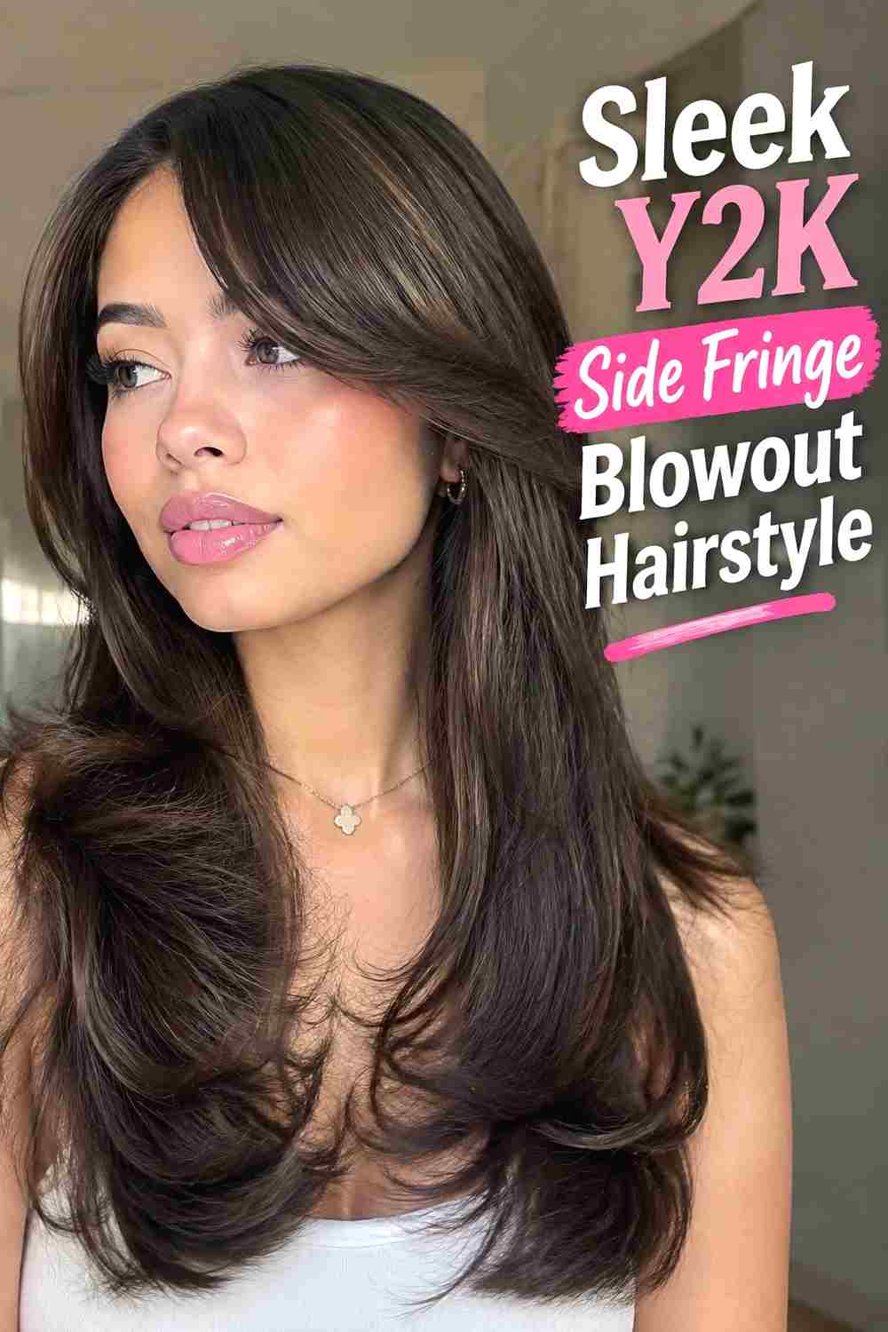 8. Sleek Y2k Side Fringe Blowout Hairstyle