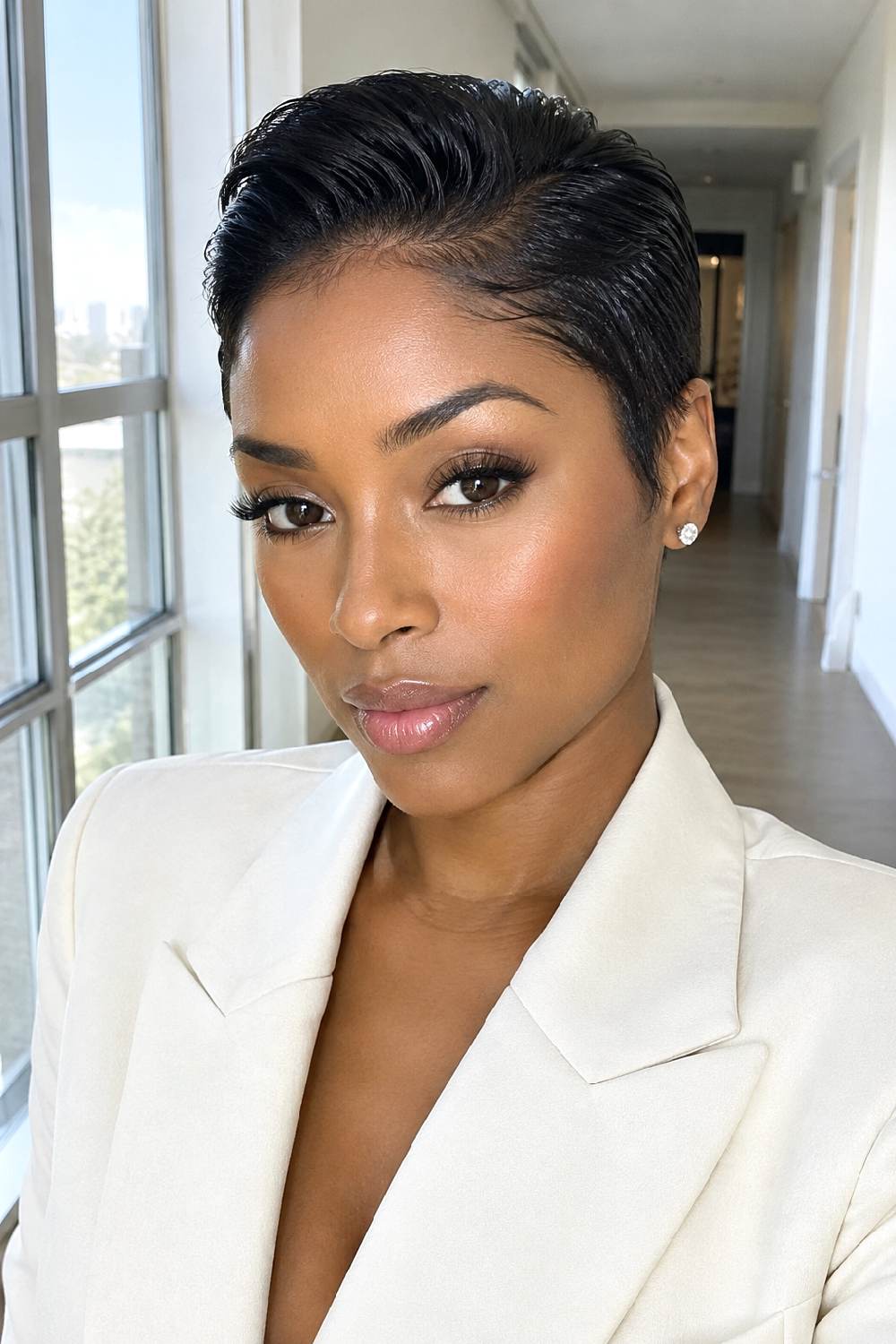 Slicked-Back Pixie Baddie Hairstyle