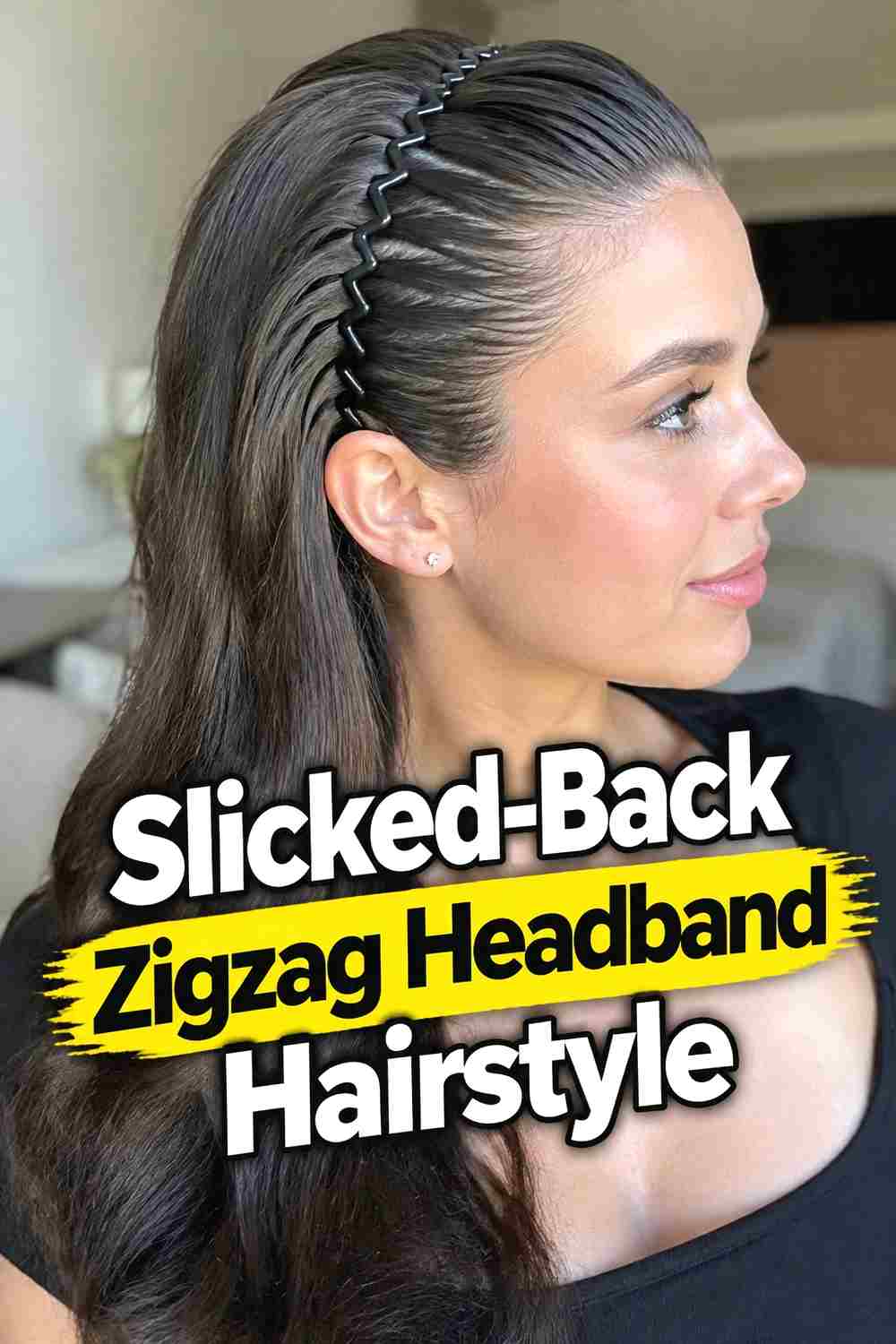12. Slicked Back Zigzag Headband Hairstyle