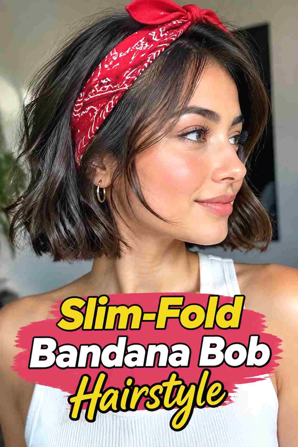 11. Slim Fold Bandana Bob Hairstyle