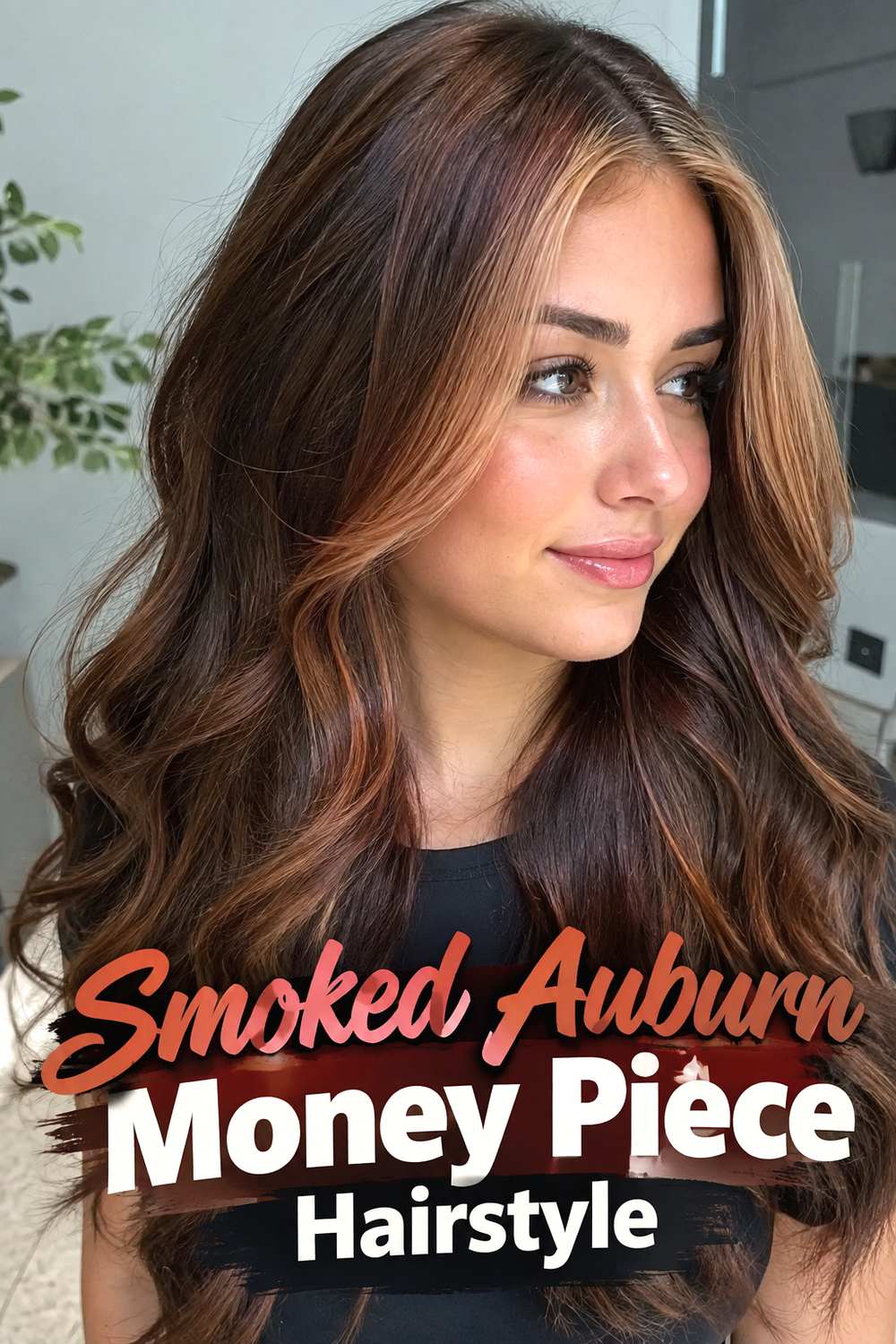 Smoked Auburn Money Piece Hairstyle