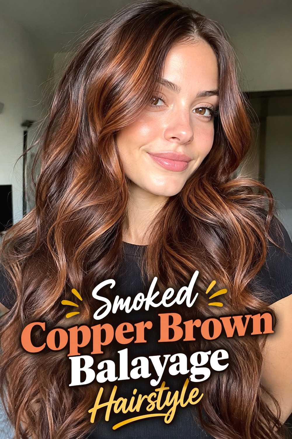 3. Smoked Copper Brown Balayage Hairstyle