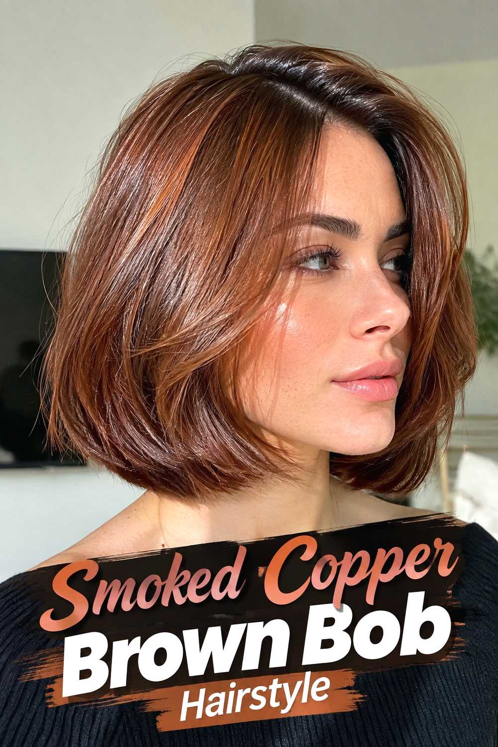 6. Smoked Copper Brown Bob Hairstyle