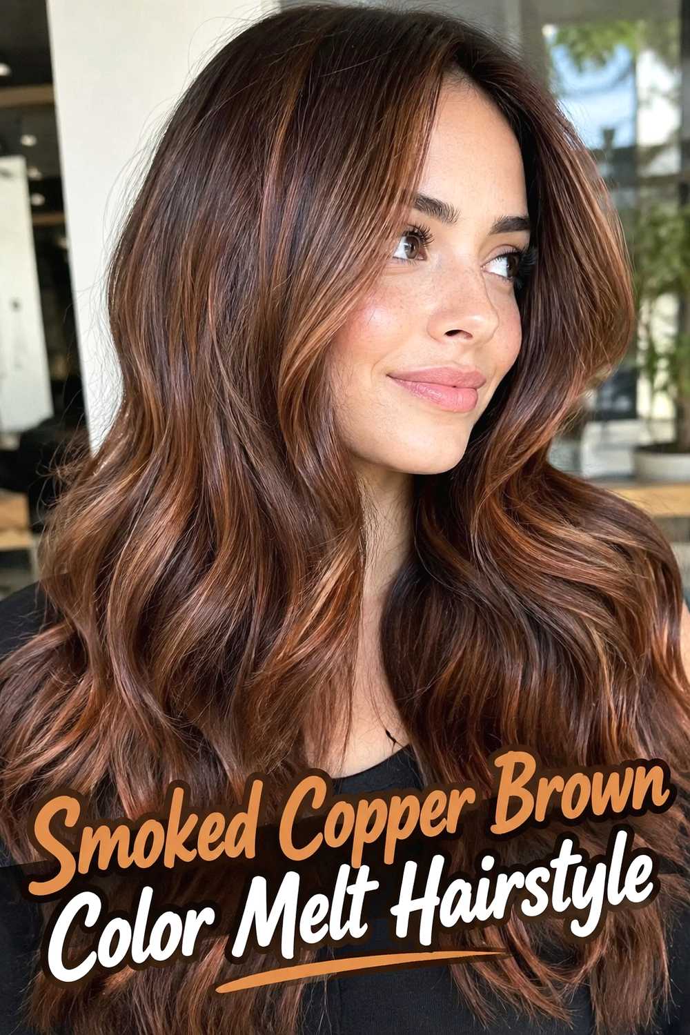 10. Smoked Copper Brown Color Melt Hairstyle