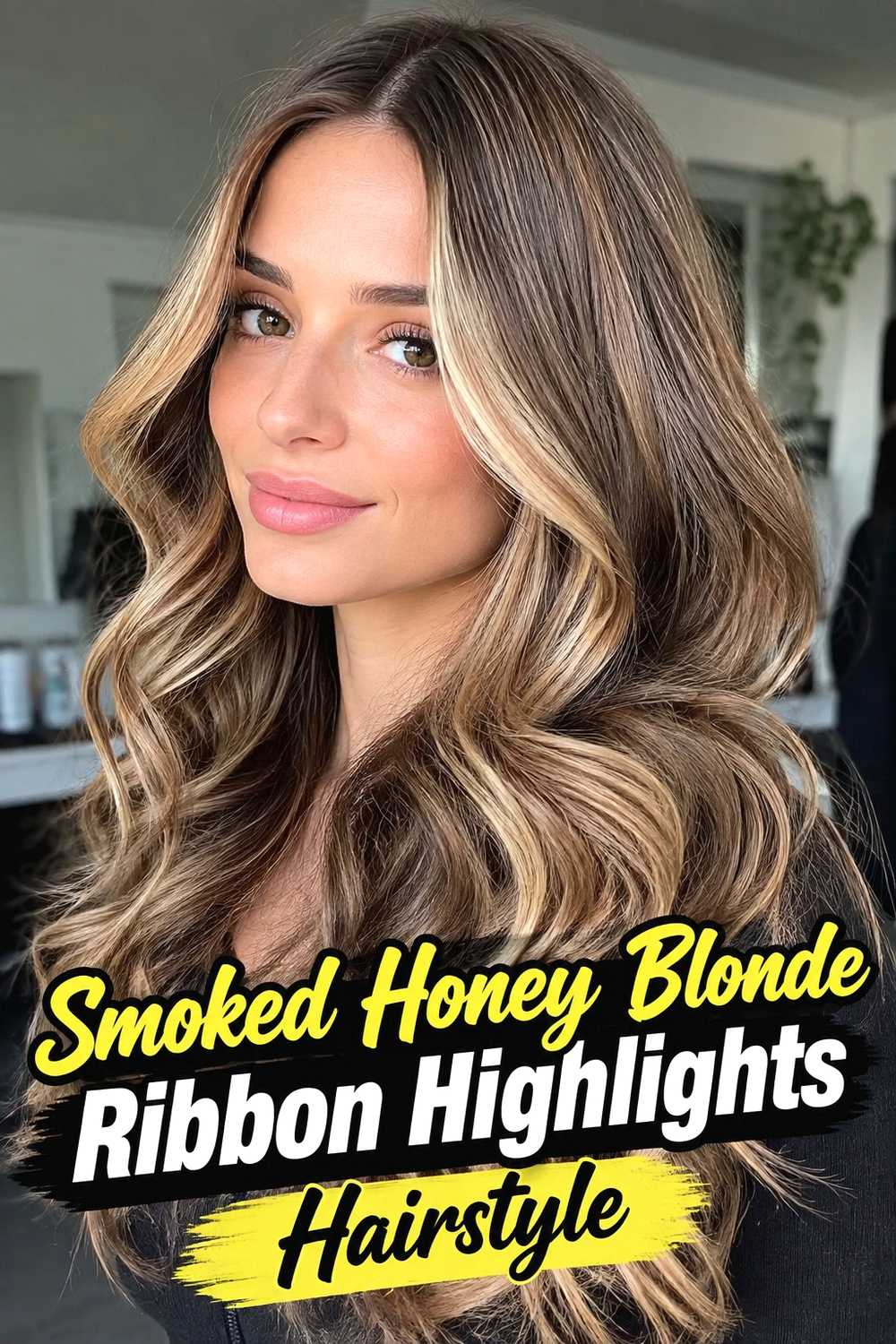 15. Smoked Honey Blonde Ribbon Highlights Hairstyle