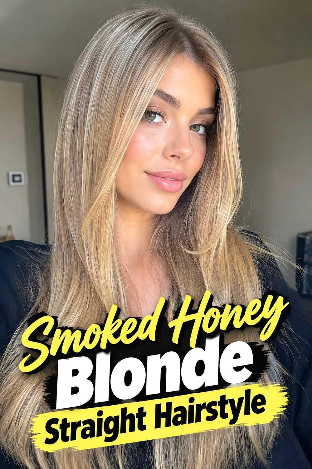 16. Smoked Honey Blonde Straight Hairstyle