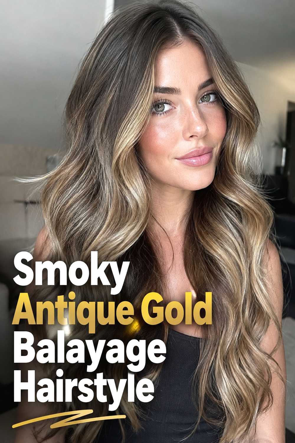 4. Smoky Antique Gold Balayage Hairstyle