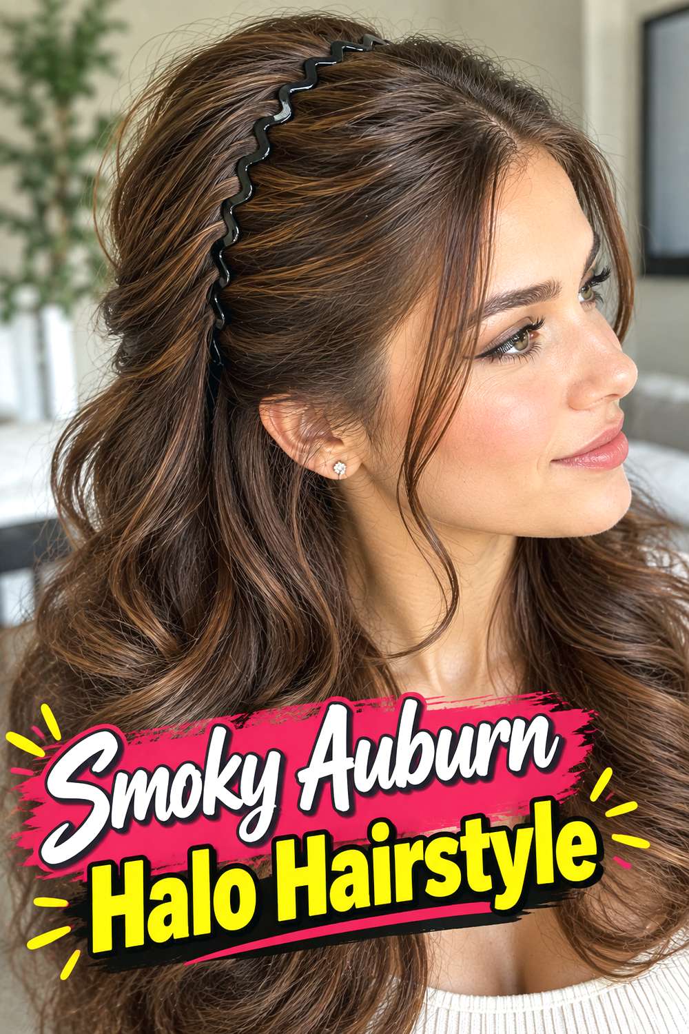 Smoky Auburn Halo Hairstyle