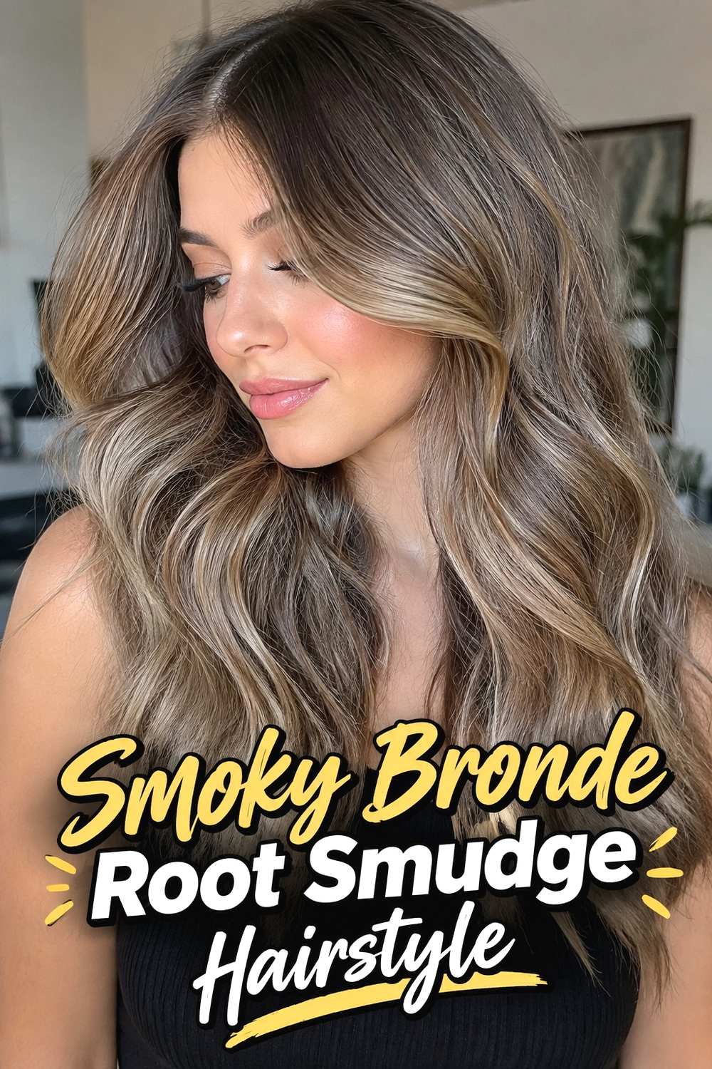 9. Smoky Bronde Root Smudge Hairstyle