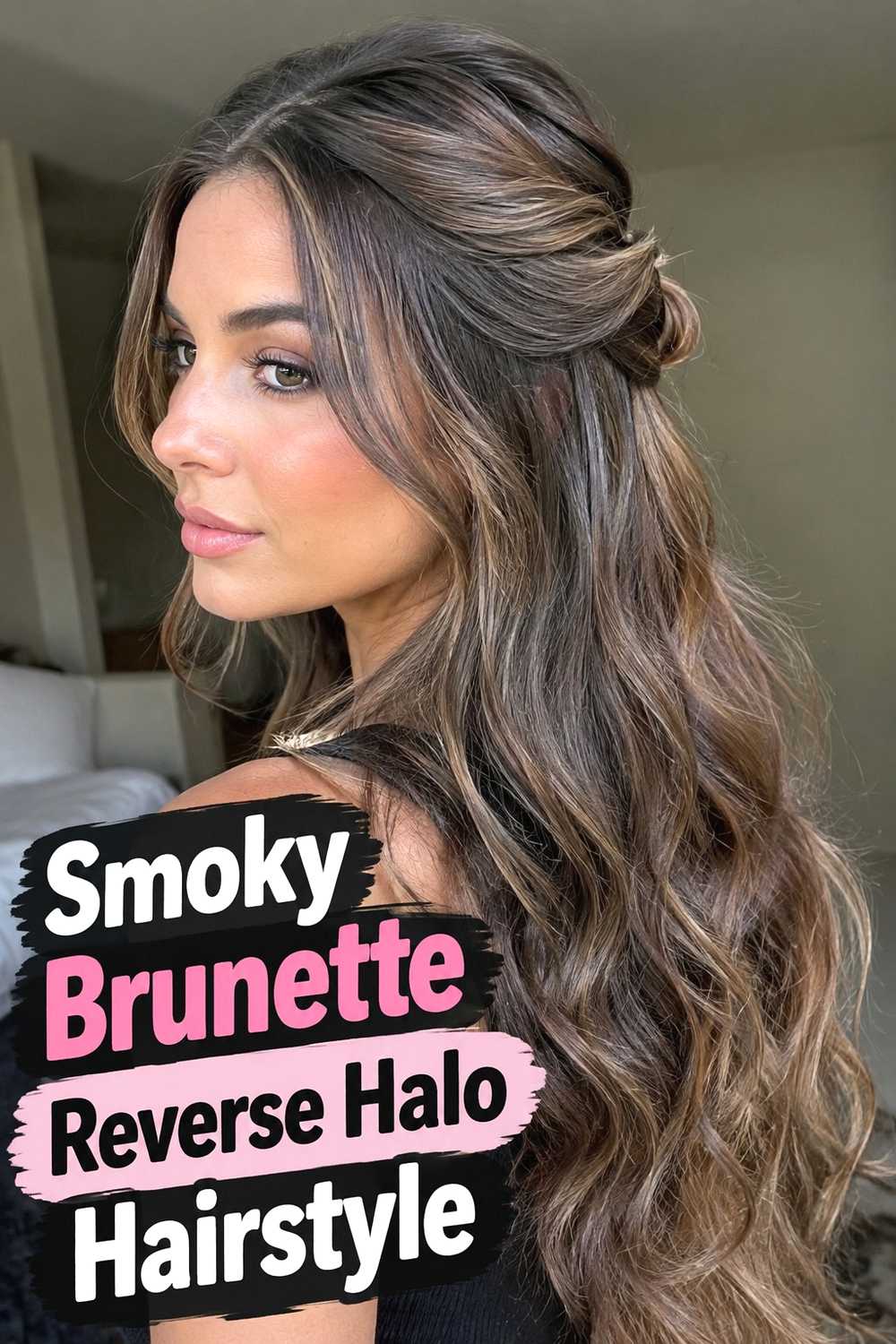 5. Smoky Brunette Reverse Halo Hairstyle