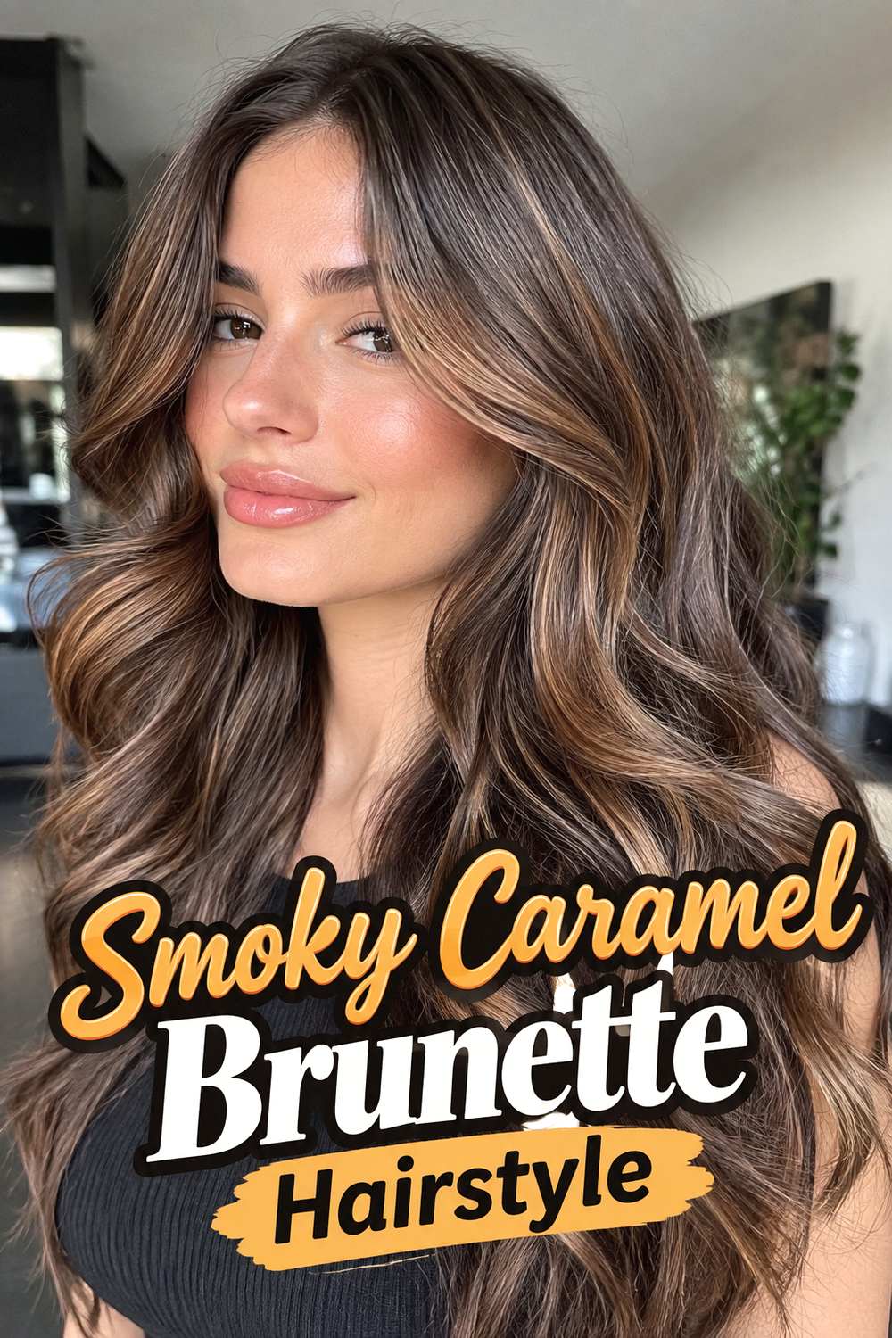 Smoky Caramel Brunette Hairstyle