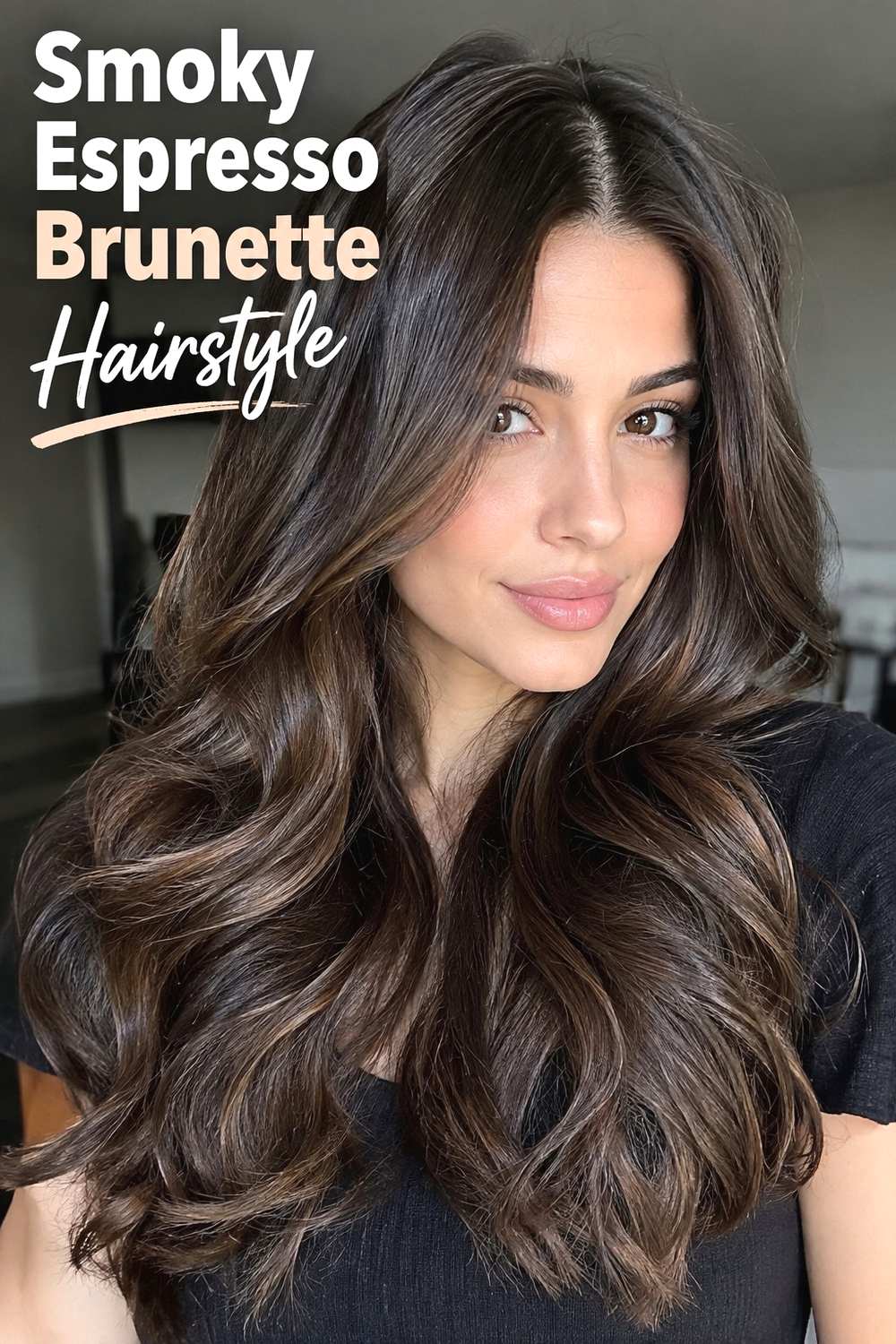 Smoky Espresso Brunette Hairstyle