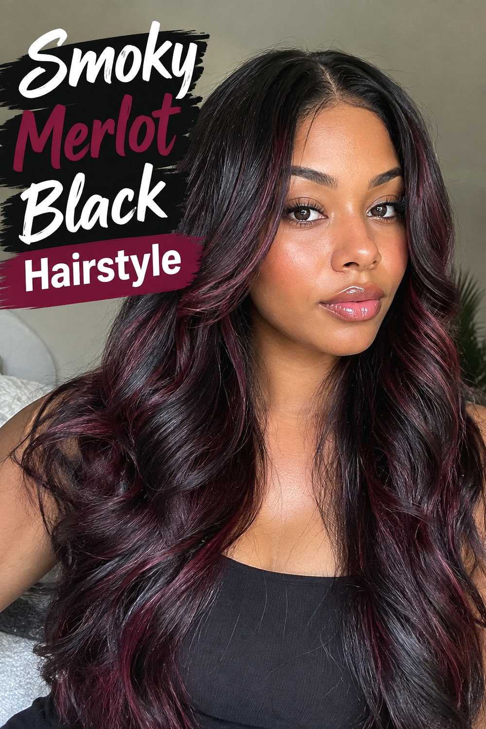 8. Smoky Merlot Black Hairstyle