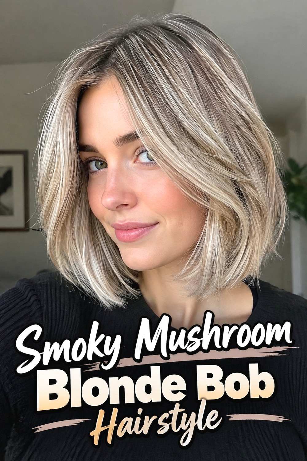 4. Smoky Mushroom Blonde Bob Hairstyle