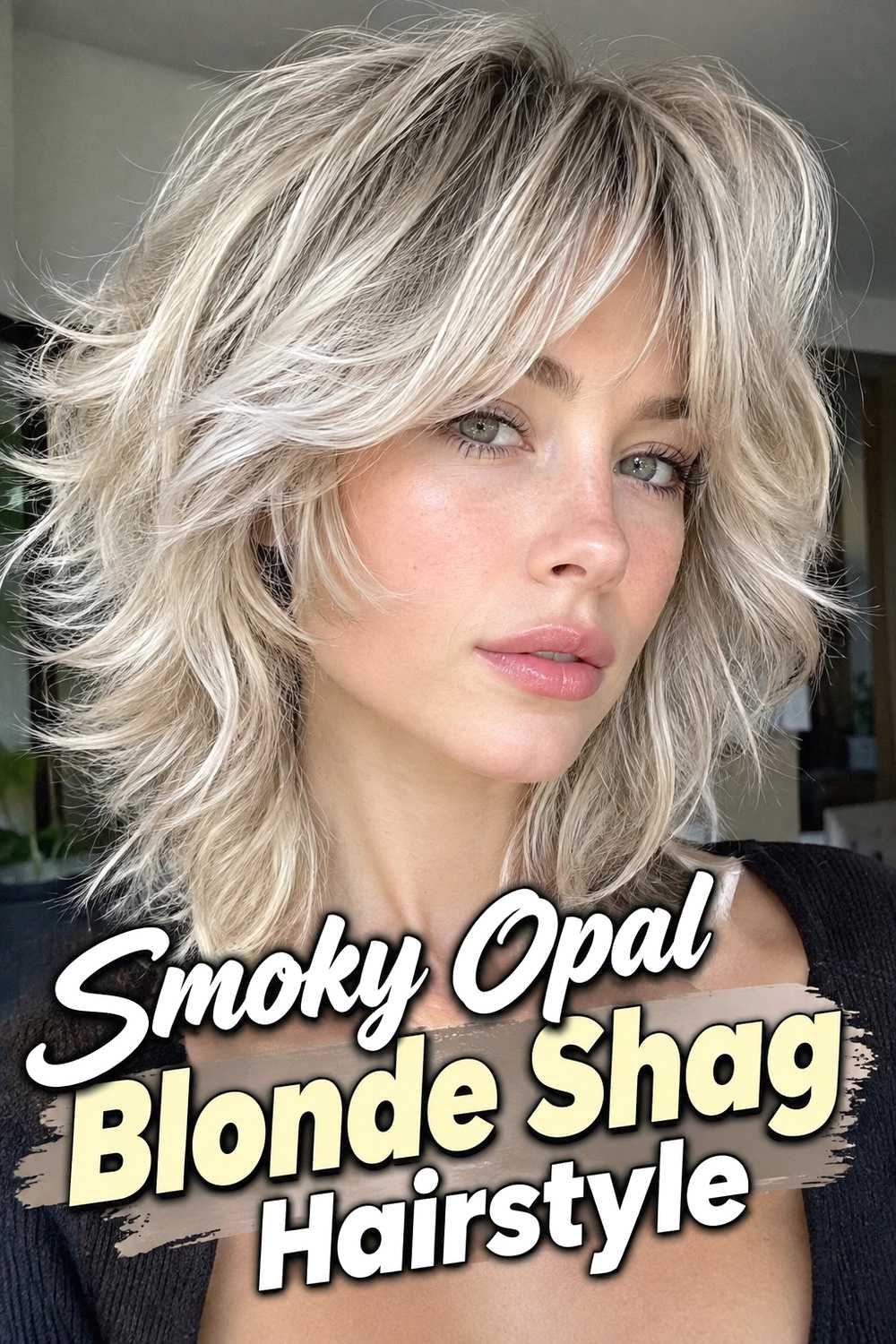 11. Smoky Opal Blonde Shag Hairstyle