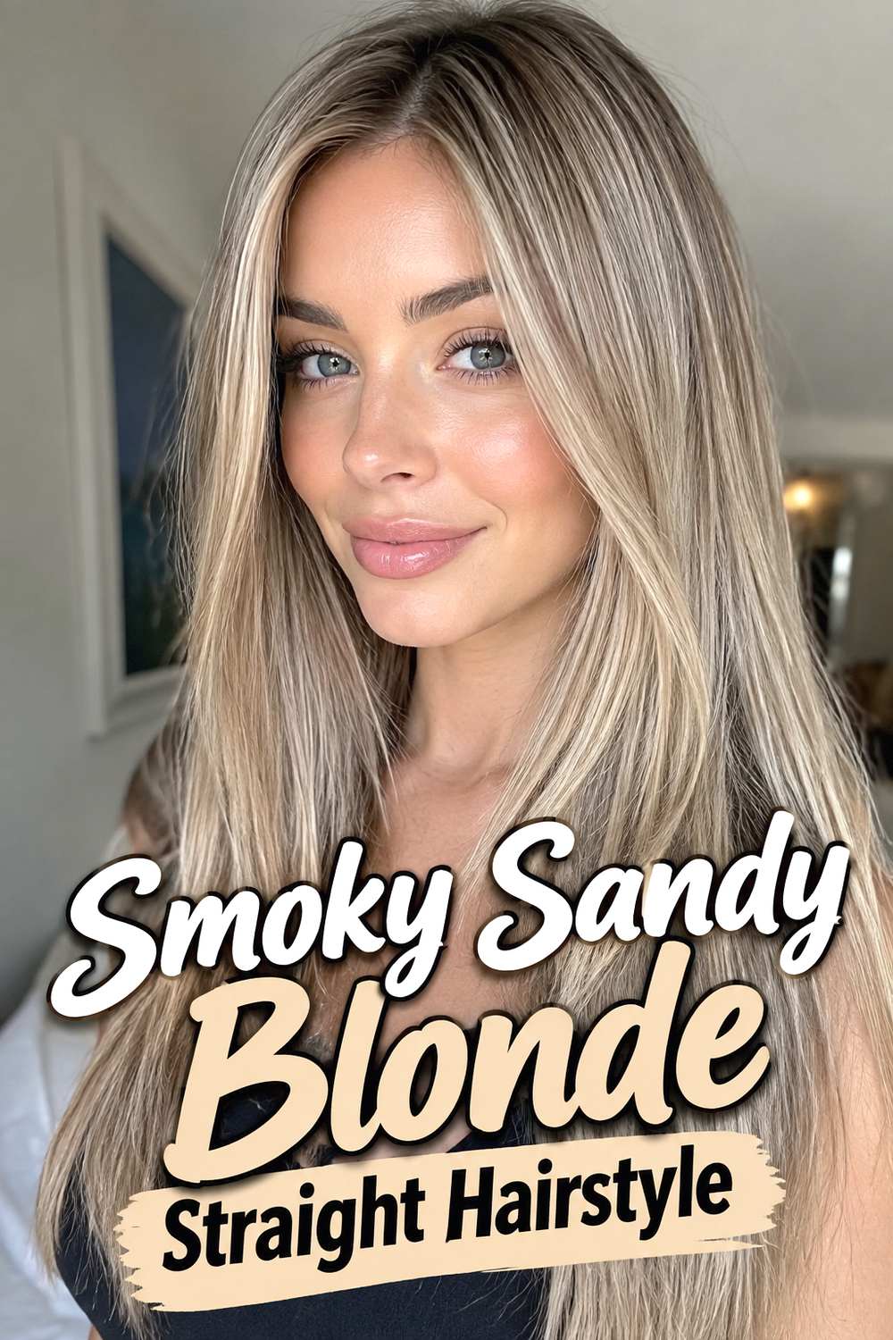 Smoky Sandy Blonde Straight Hairstyle