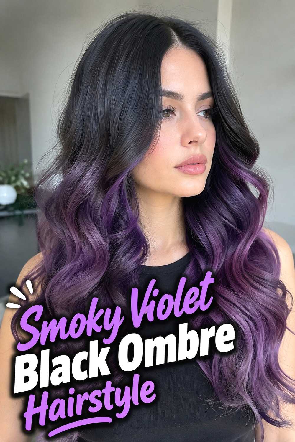 9. Smoky Violet Black Ombre Hairstyle