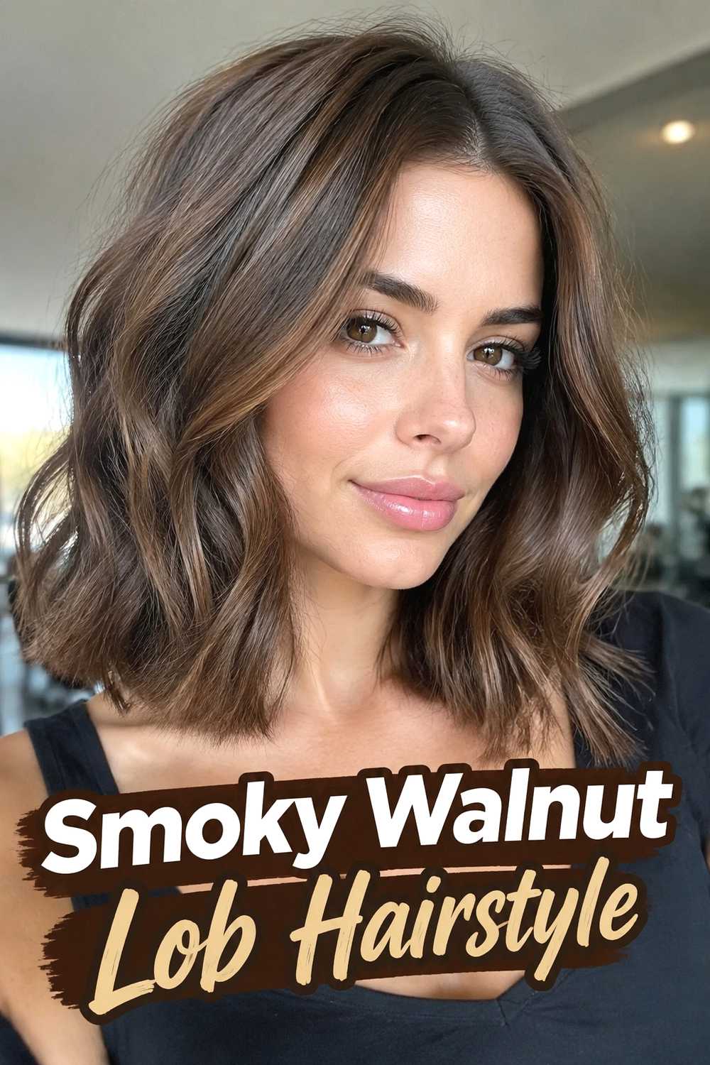 7. Smoky Walnut Lob Hairstyle