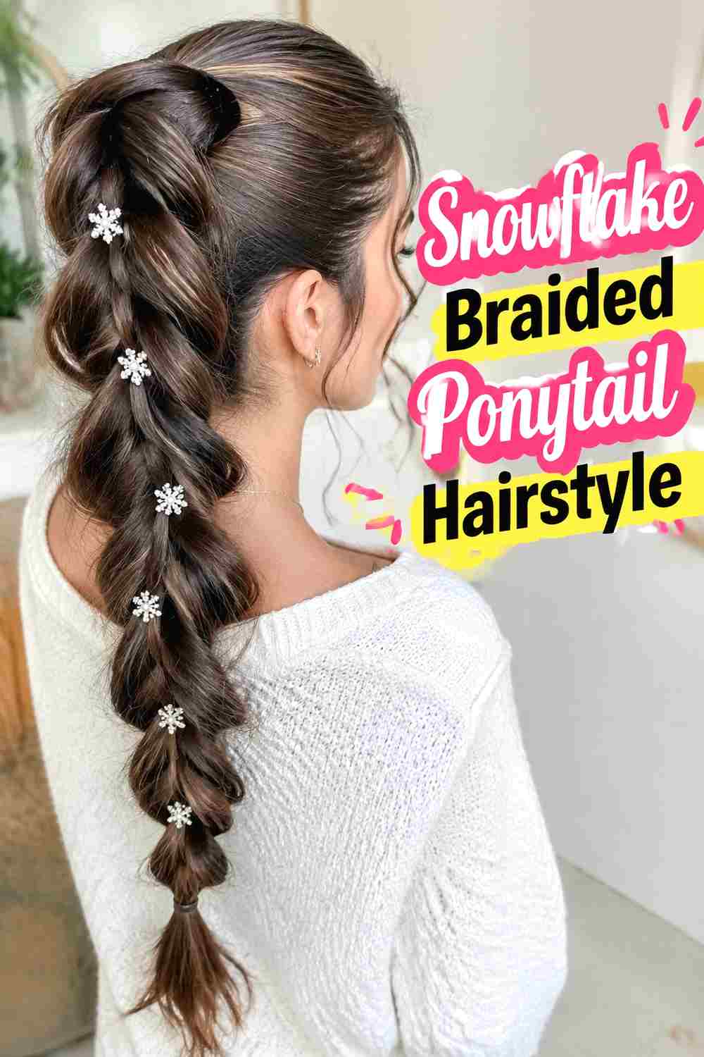 5. Snowflake Braided Ponytail Hairstyle