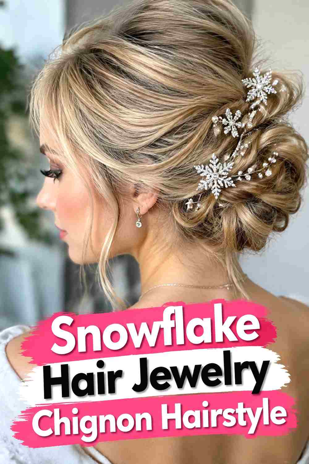 2. Snowflake Hair Jewelry Chignon Hairstyle