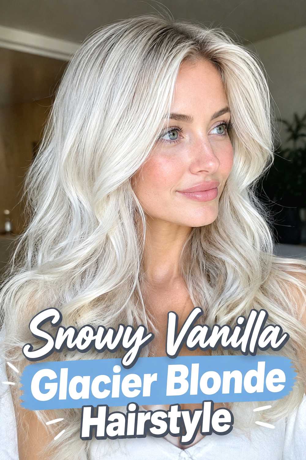 8. Snowy Vanilla Glacier Blonde Hairstyle