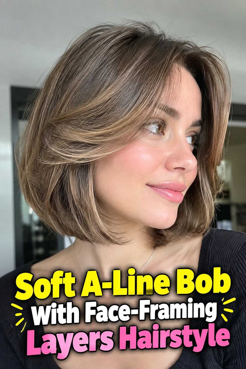 6. Soft A Line Bob With Face Framing Layers Hairstyle