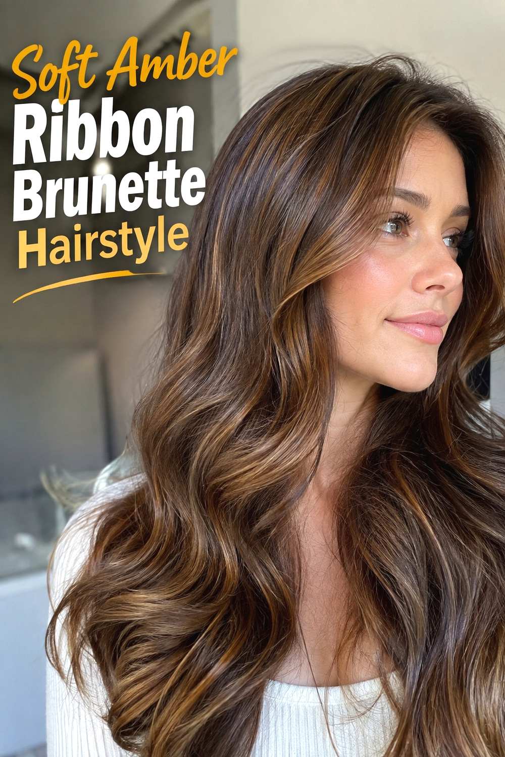1. Soft Amber Ribbon Brunette Hairstyle Copy
