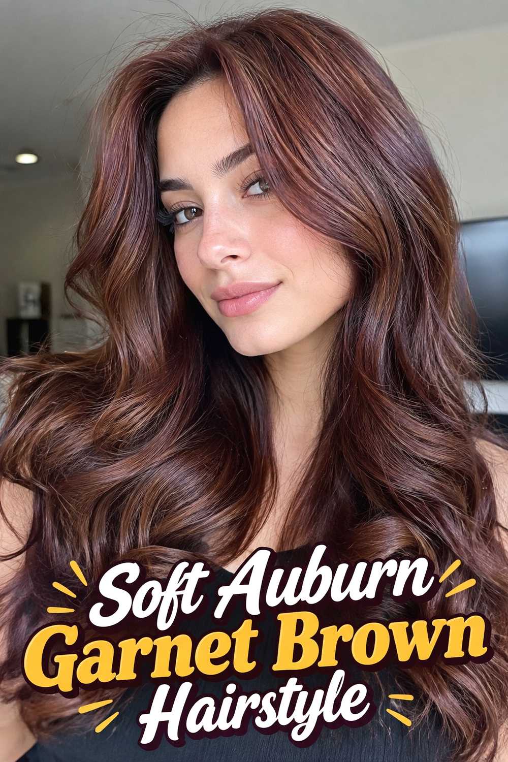 10. Soft Auburn Garnet Brown Hairstyle
