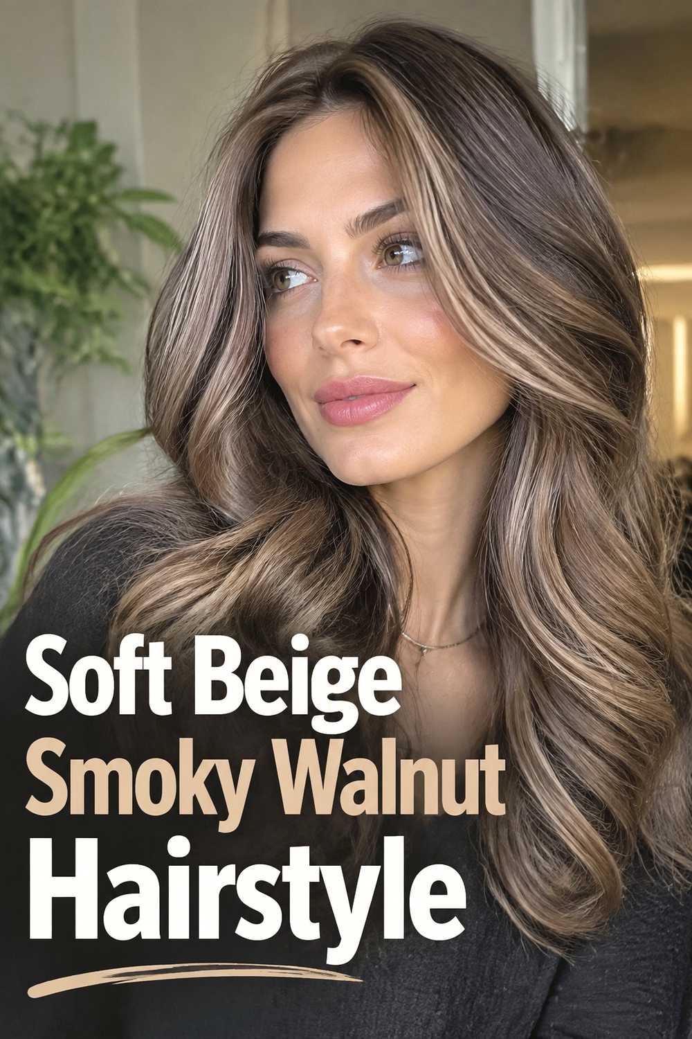 17. Soft Beige Smoky Walnut Hairstyle