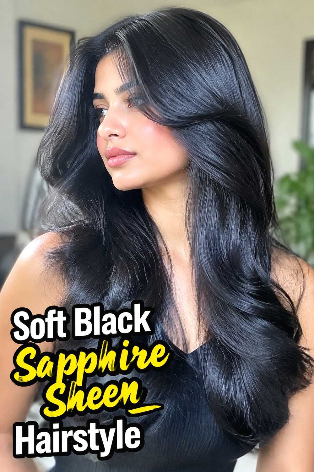 3. Soft Black Sapphire Sheen Hairstyle