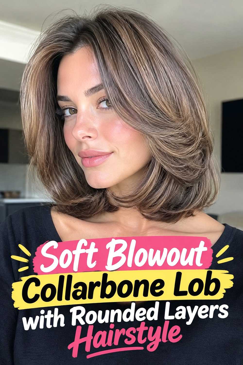 10. Soft Blowout Collarbone Lob With Rounded Layers Hairstyle