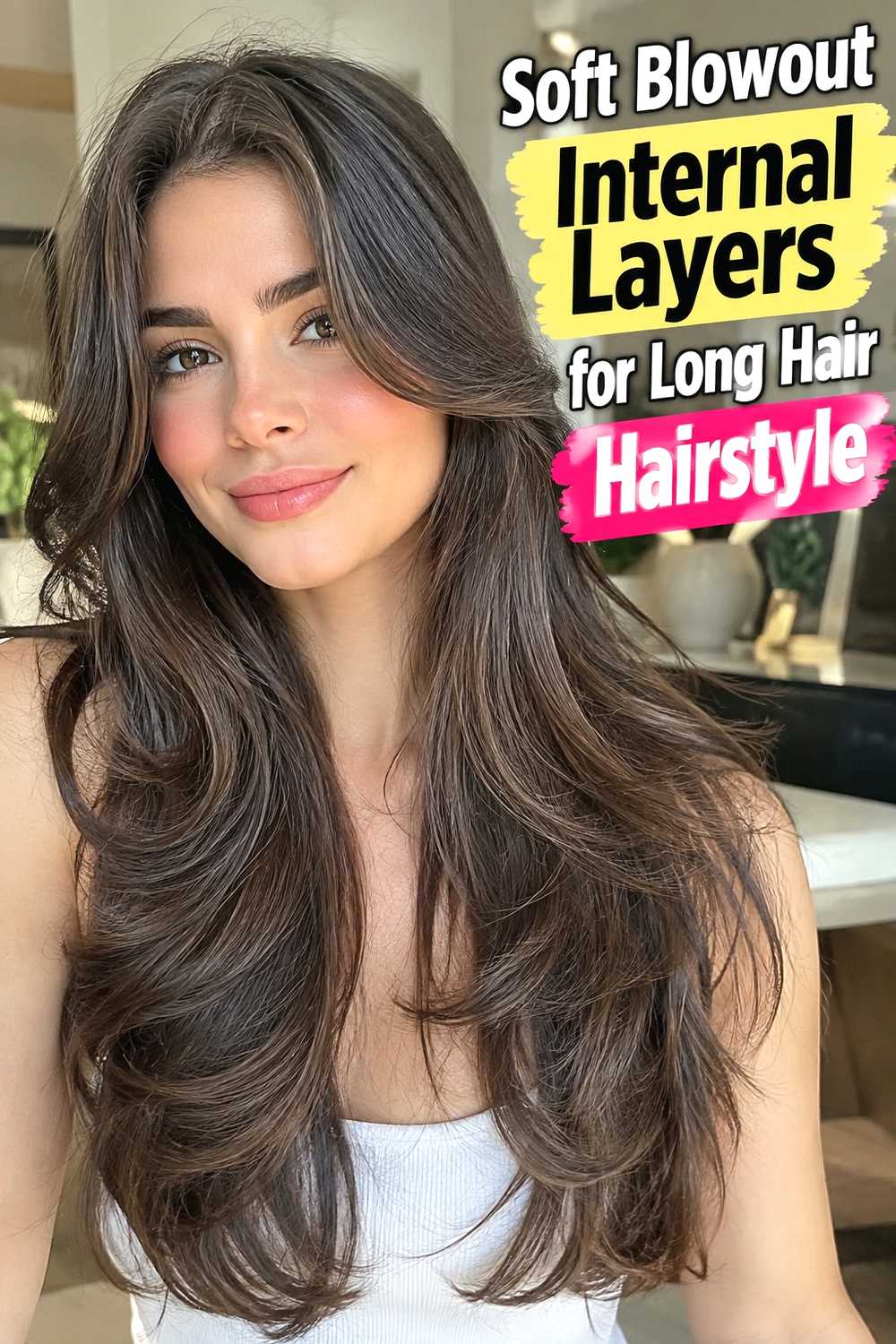 3. Soft Blowout Internal Layers For Long Hair Hairstyle