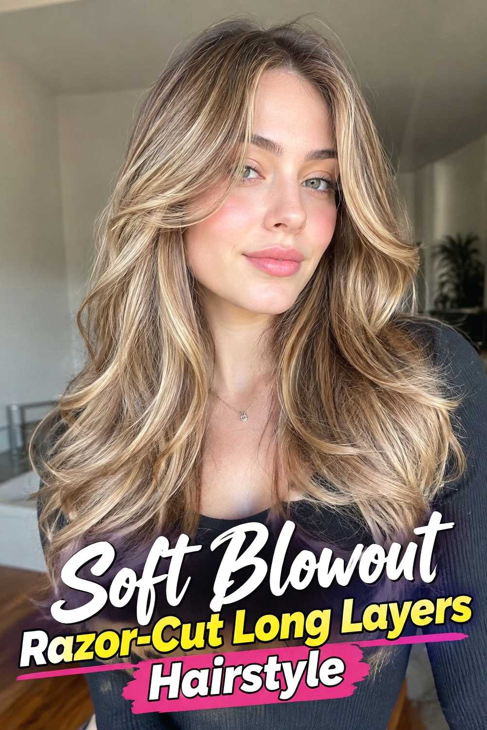 4. Soft Blowout Razor Cut Long Layers Hairstyle