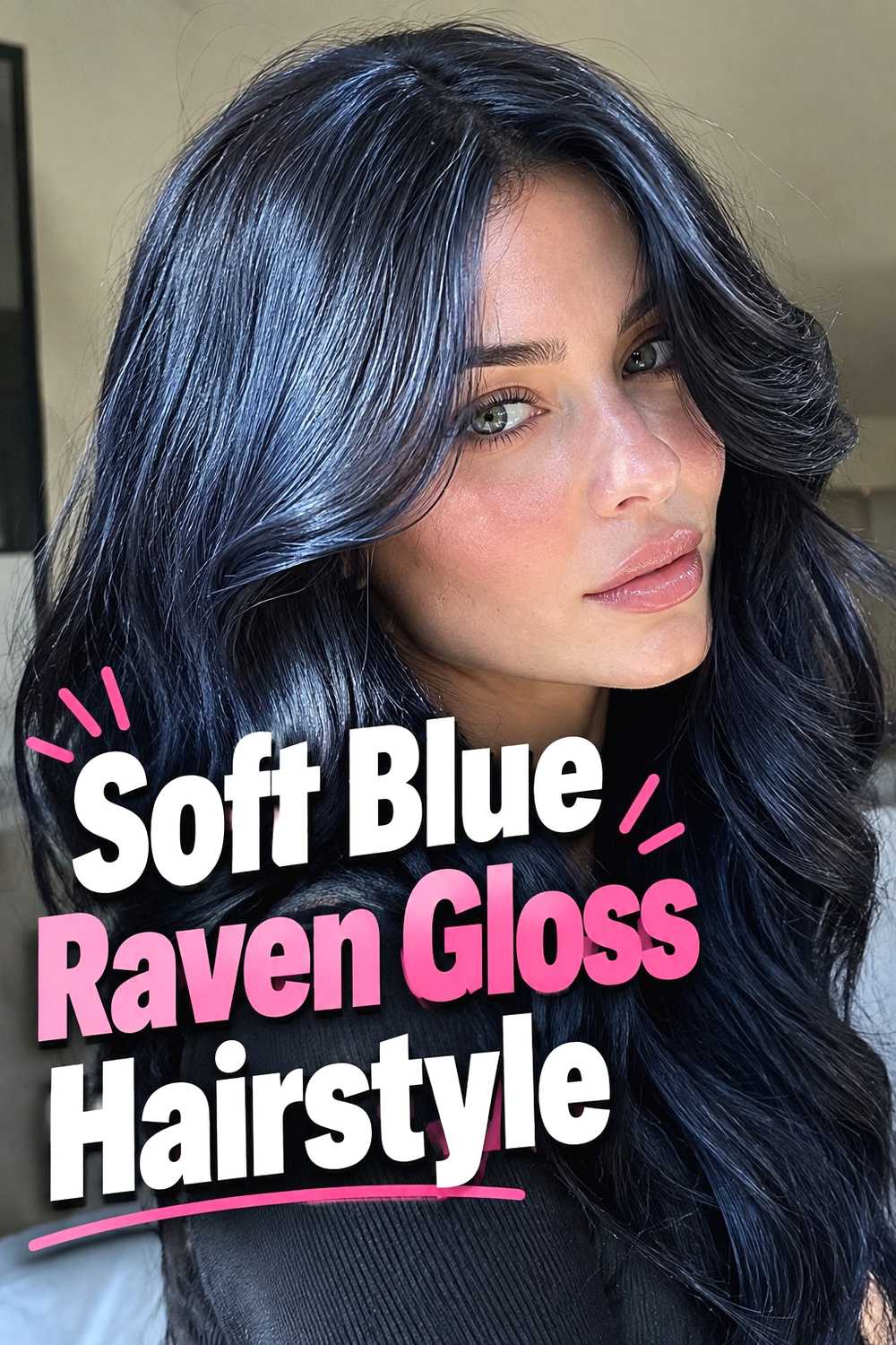 3. Soft Blue Raven Gloss Hairstyle