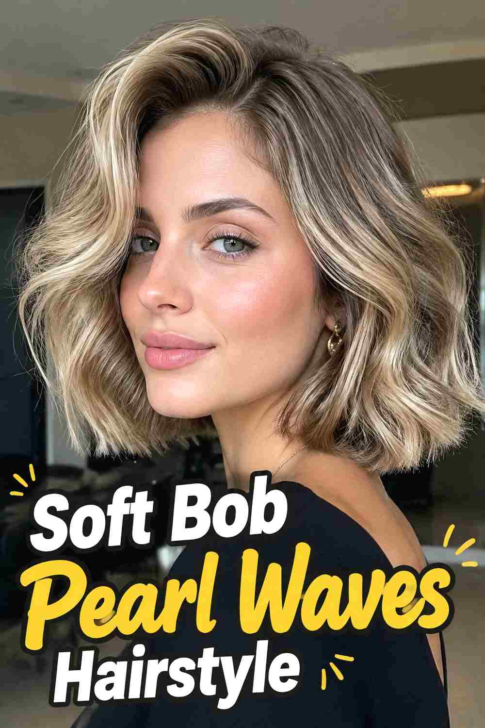 13. Soft Bob Pearl Waves Hairstyle
