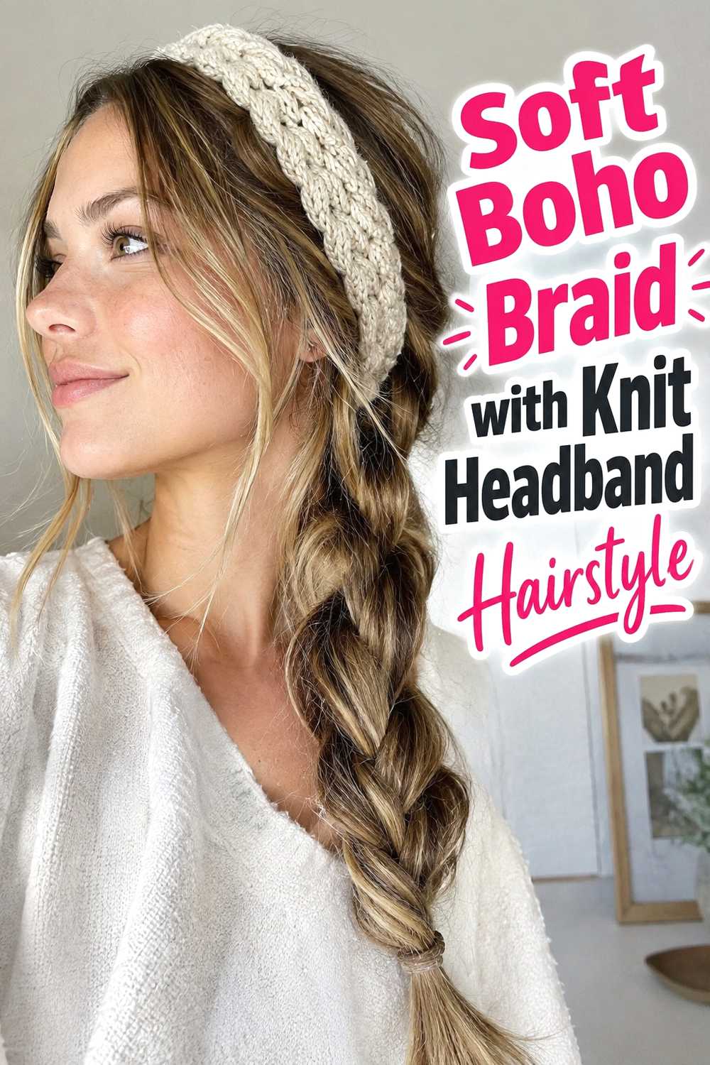 17. Soft Boho Braid With Knit Headband Hairstyle