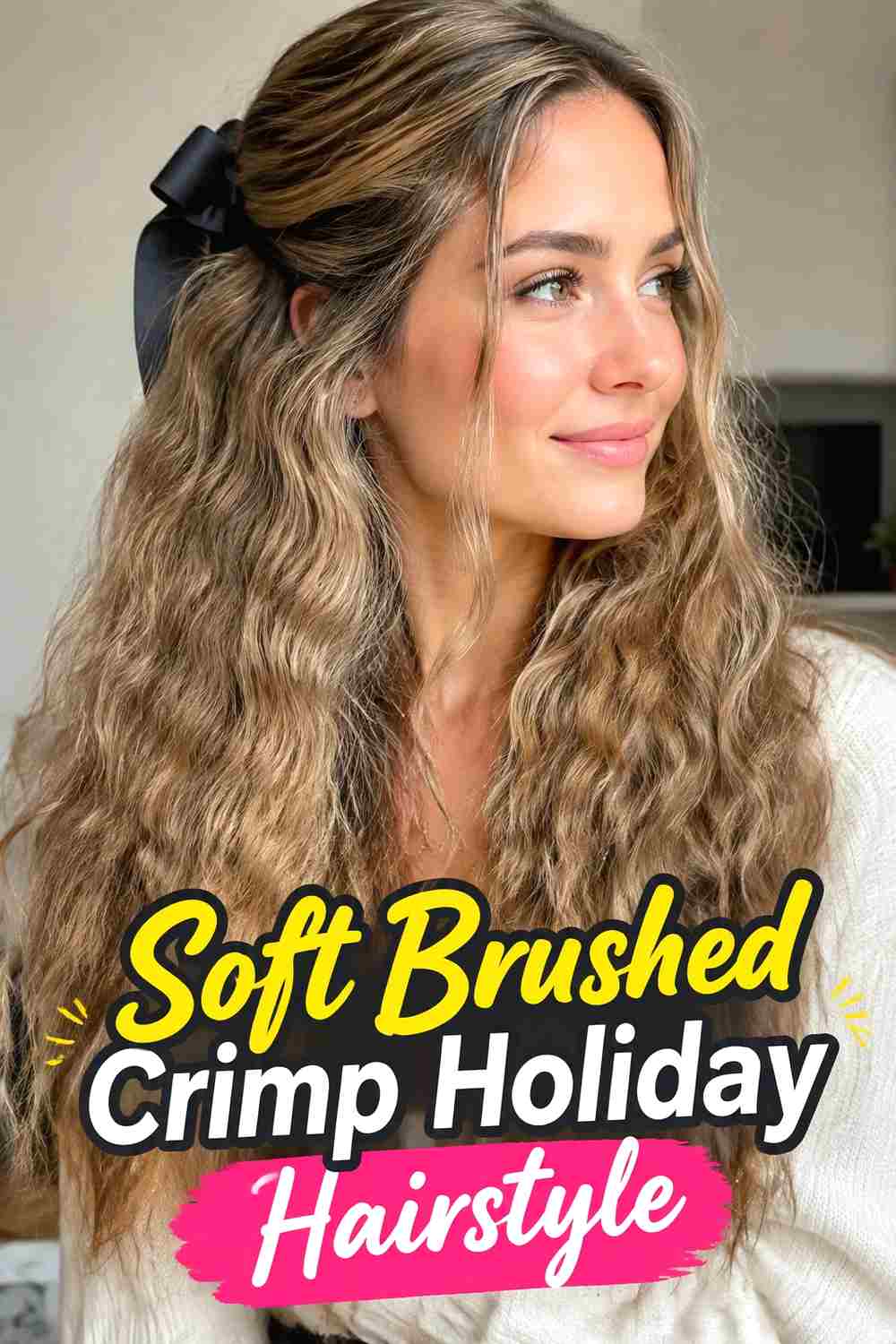 11. Soft Brushed Crimp Holiday Hairstyle