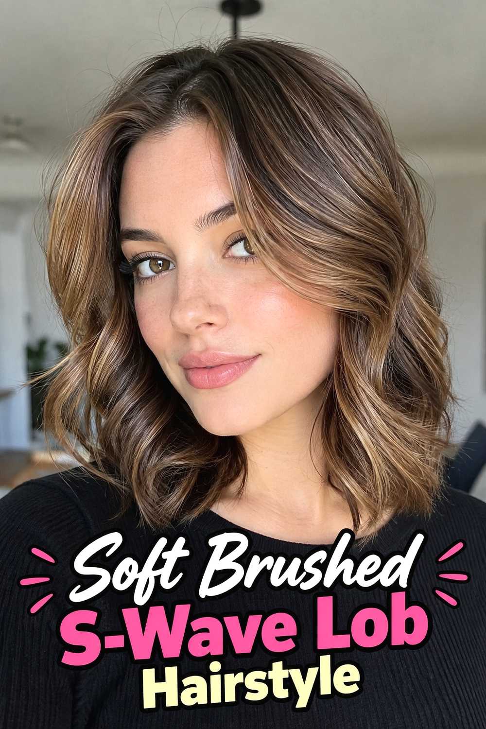 4. Soft Brushed S Wave Lob Hairstyle