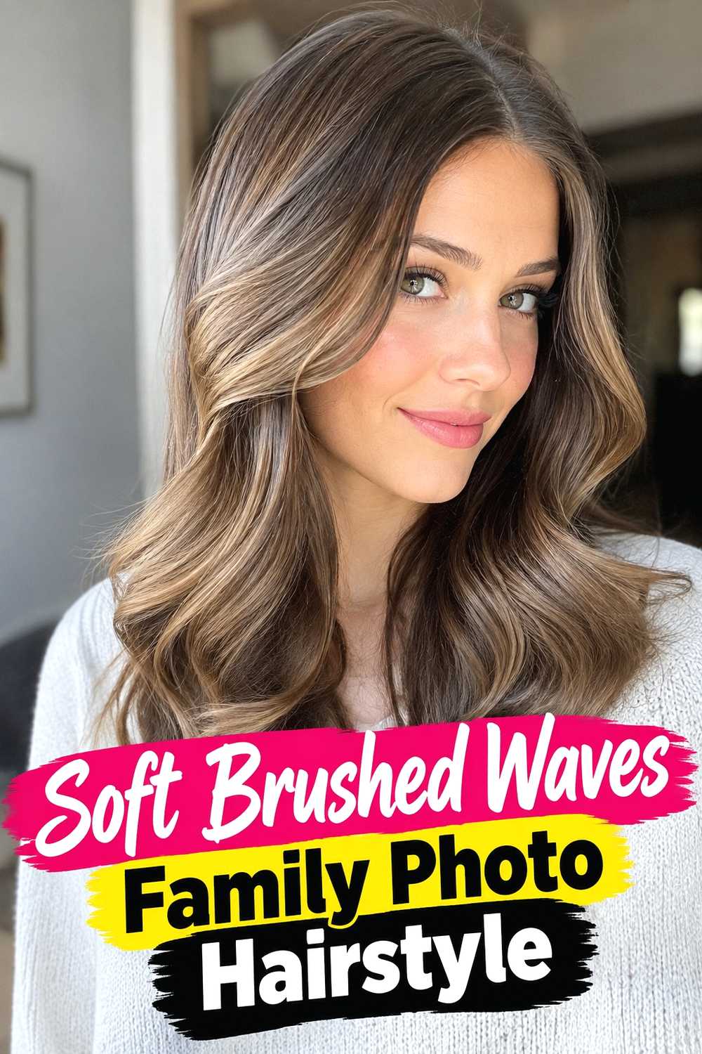 1. Soft Brushed Waves Family Photo Hairstyle