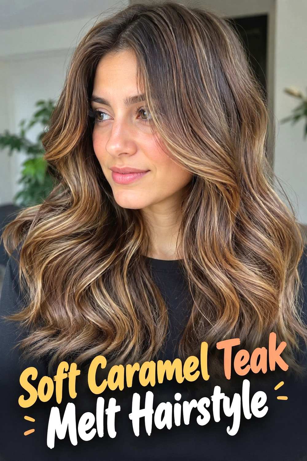 7. Soft Caramel Teak Melt Hairstyle