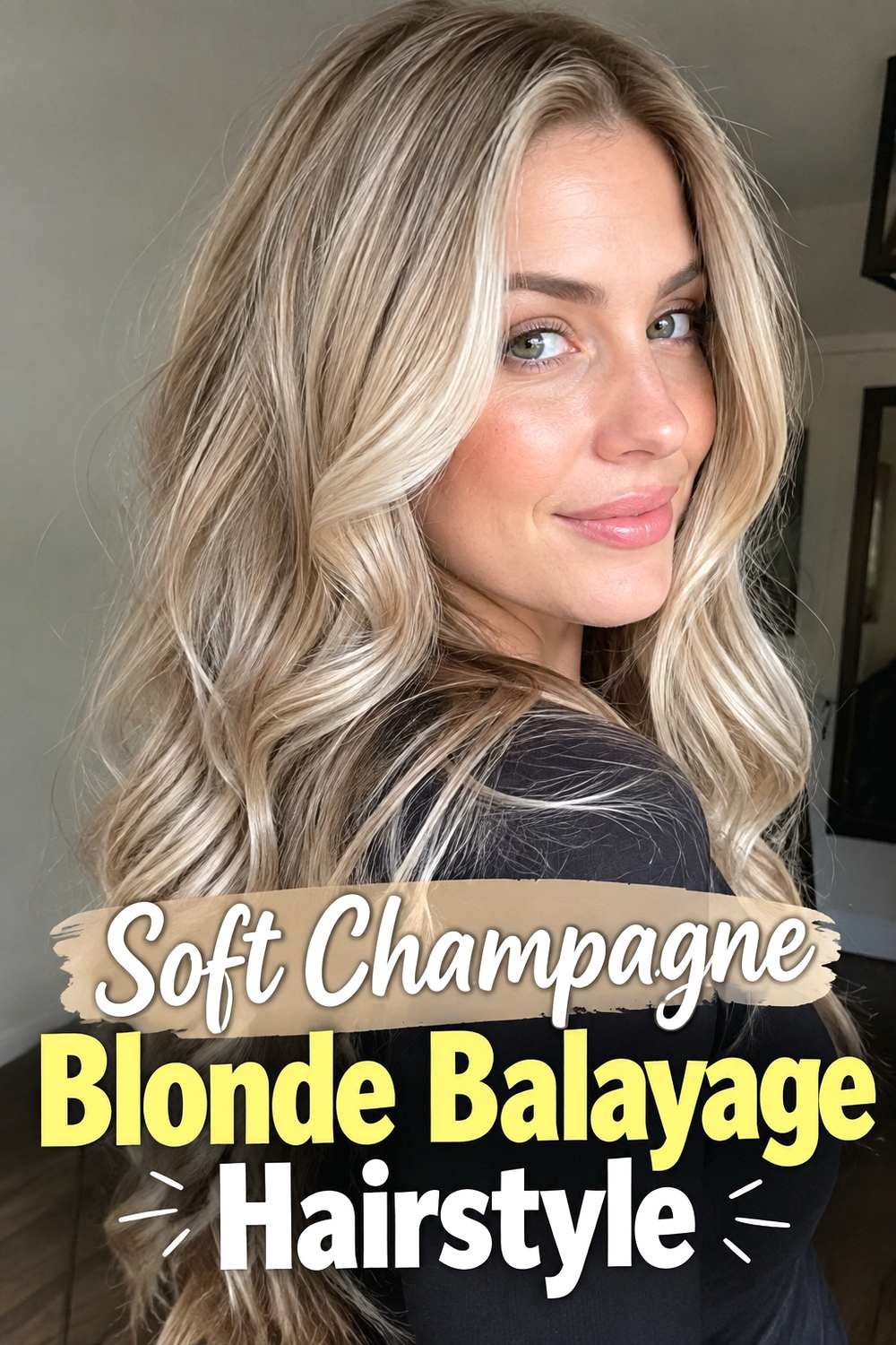 Soft Champagne Blonde Balayage Hairstyle