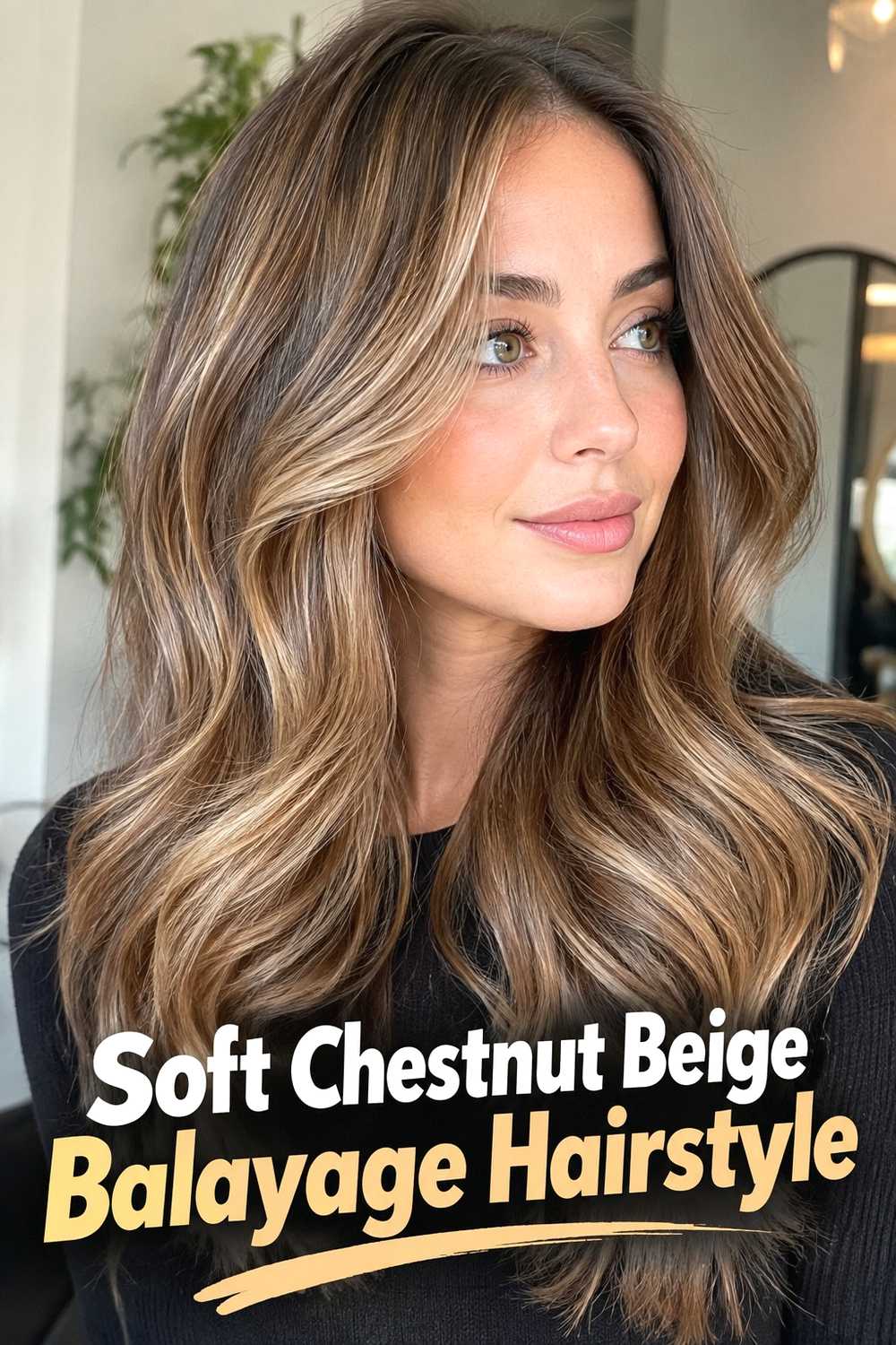 2. Soft Chestnut Beige Balayage Hairstyle