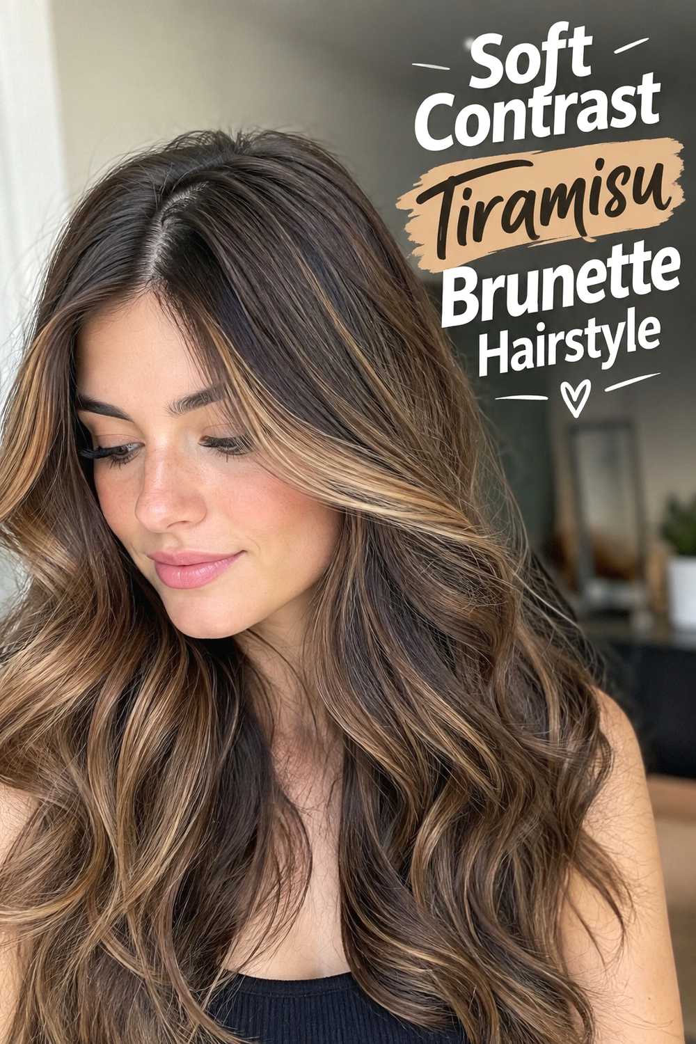 21. Soft Contrast Tiramisu Brunette Hairstyle