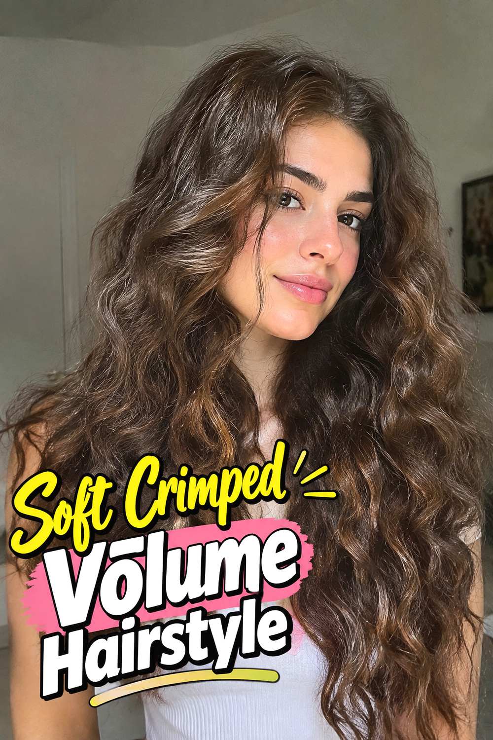 Soft Crimped Volume Hairstyle