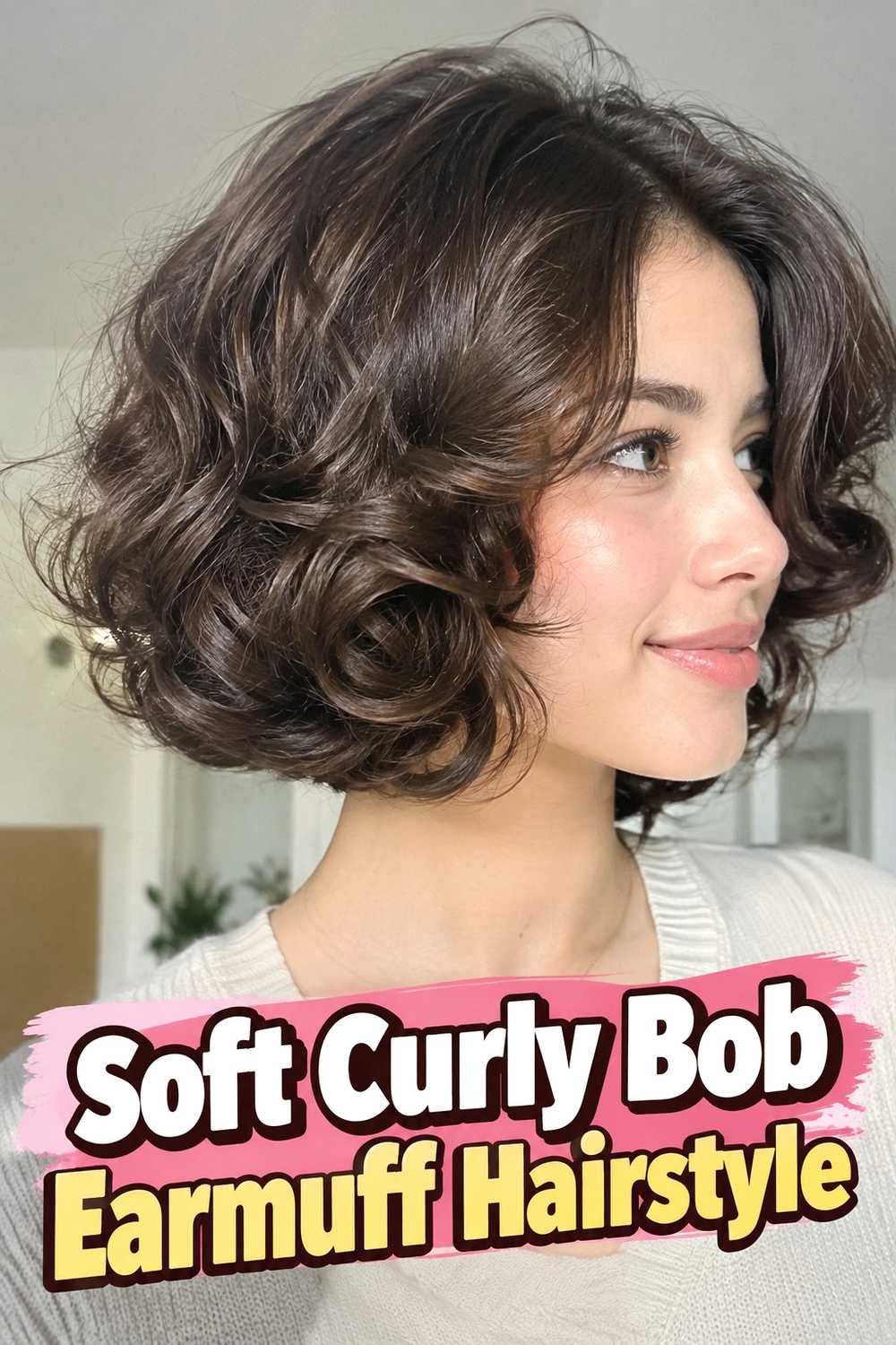 3. Soft Curly Bob Earmuff Hairstyle