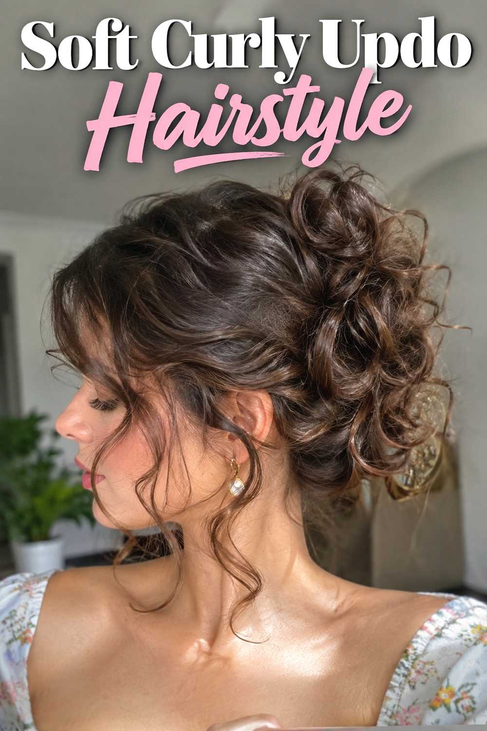 13. Soft Curly Updo Hairstyle