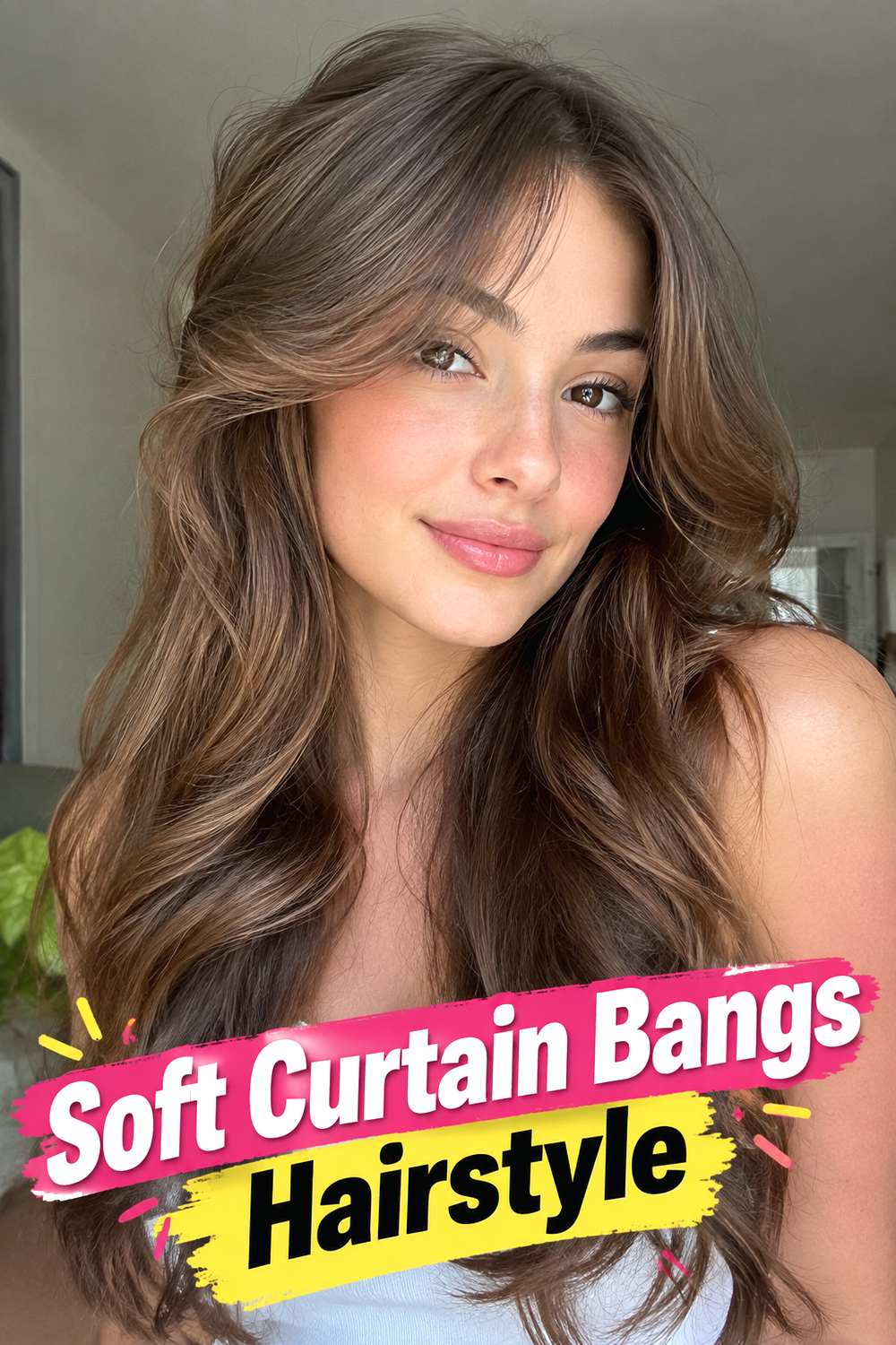 Soft Curtain Bangs Hairstyle