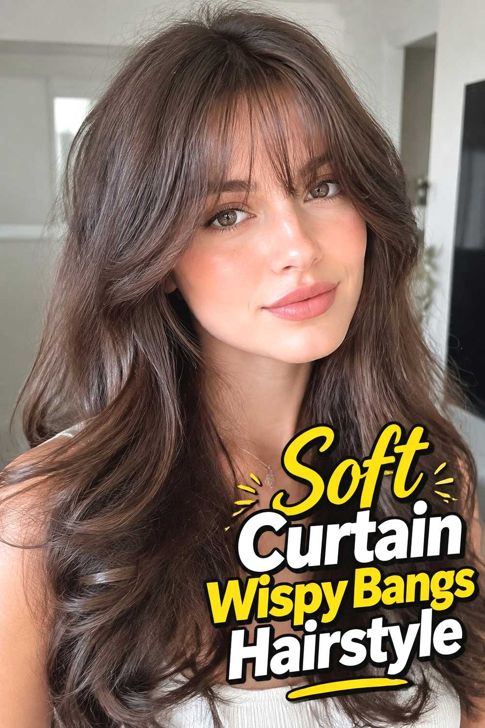 2. Soft Curtain Wispy Bangs Hairstyle