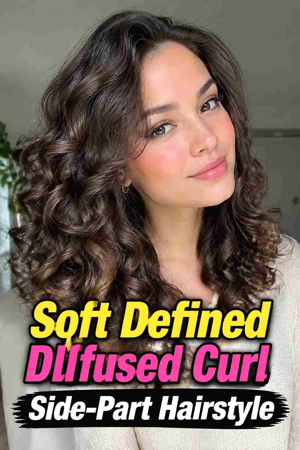 4. Soft Defined Diffused Curl Side Part Hairstyle
