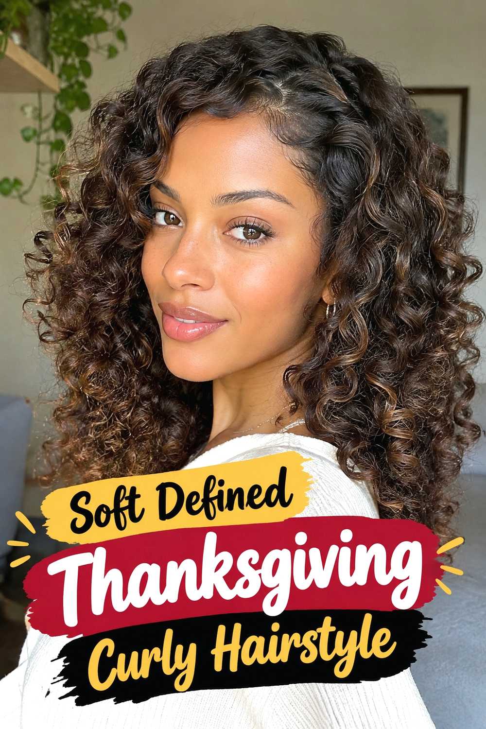 1. Soft Defined Thanksgiving Curly Hairstyle
